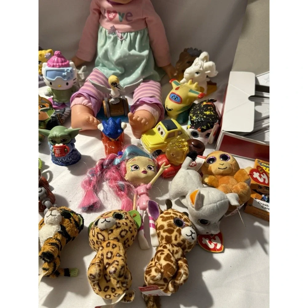 Lot of 30 Mixed Toys TY Beanie Boos Hello Kitty Grogu Plush Figures Doll More